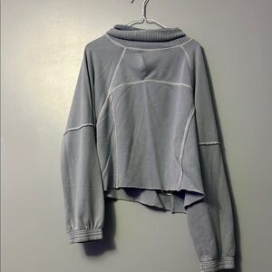 Gray Mock Neck Sweatshirt